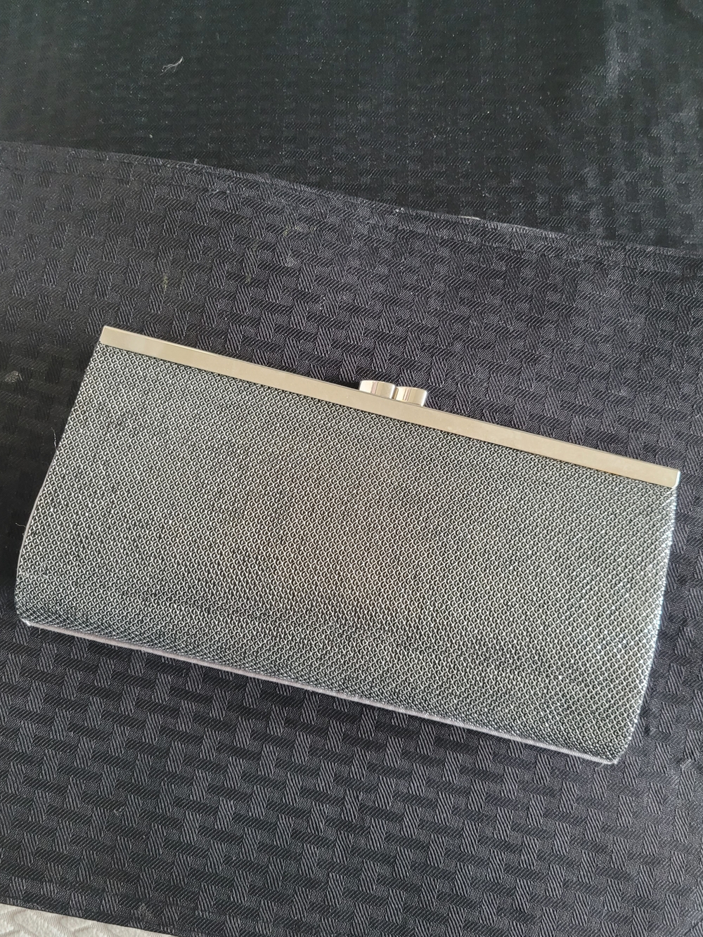 Silver Metallic Evening Clutch